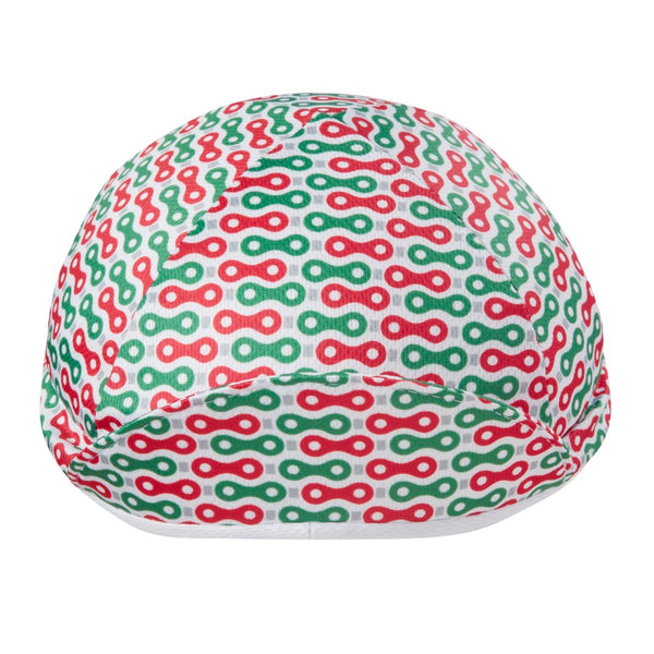 Red/Green Chain Link Cap Technical 4-Panel. Front View, Bill Up.