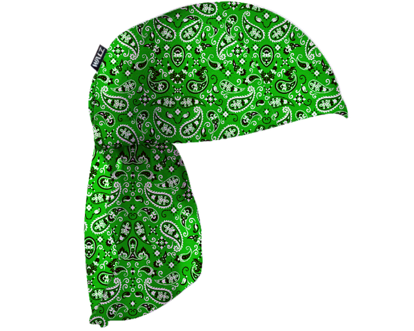 Bandana Technical Skull Cap with Neck Flap - Green