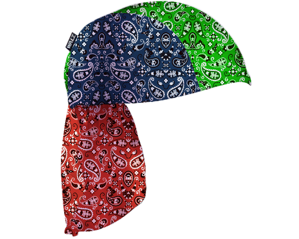 Bandana Technical Skull Cap with Neck Flap - Multicolor