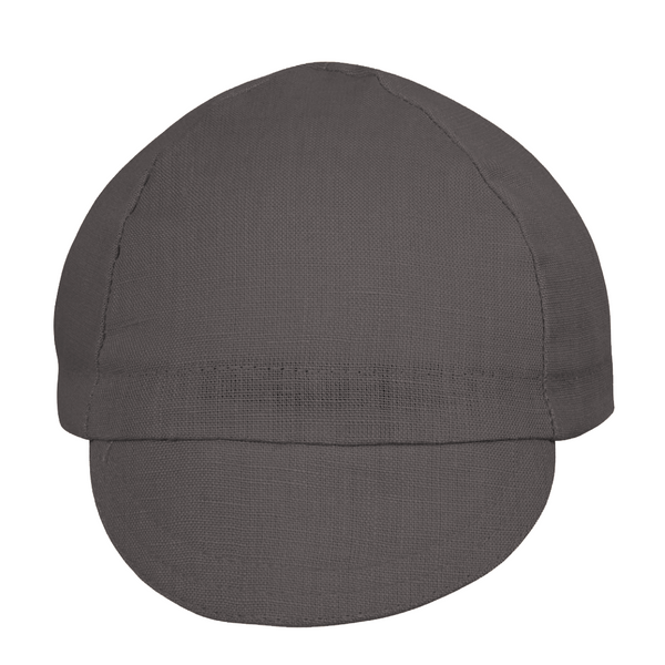 Black Linen 4-Panel Cap