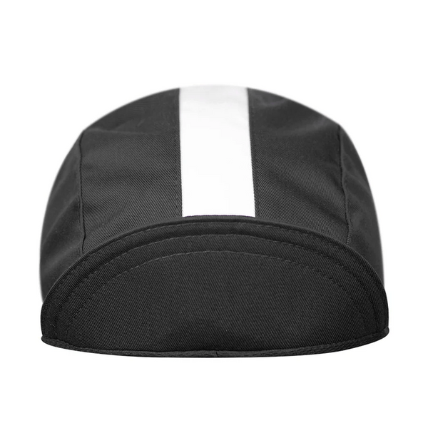 Black/White Cotton 3-Panel Cycling Cap