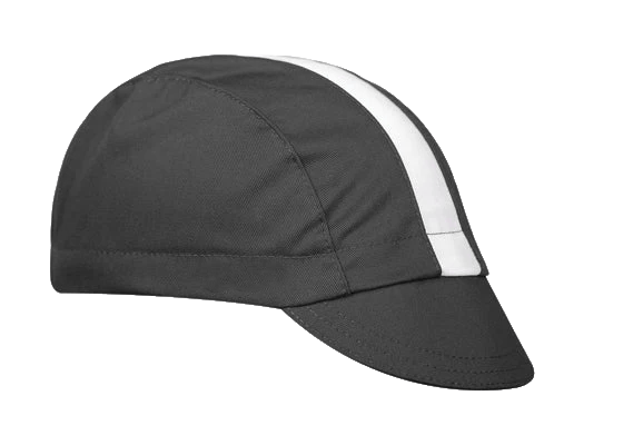 Black/White Cotton 3-Panel Cycling Cap