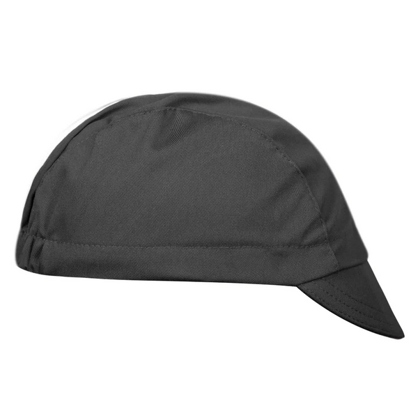 Black/White Cotton 3-Panel Cycling Cap