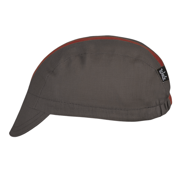 Black/Maroon Linen 3-Panel Cap