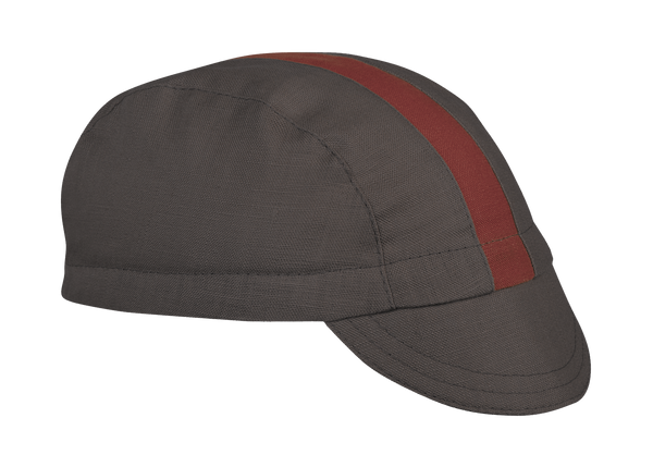 Black/Maroon Linen 3-Panel Cap