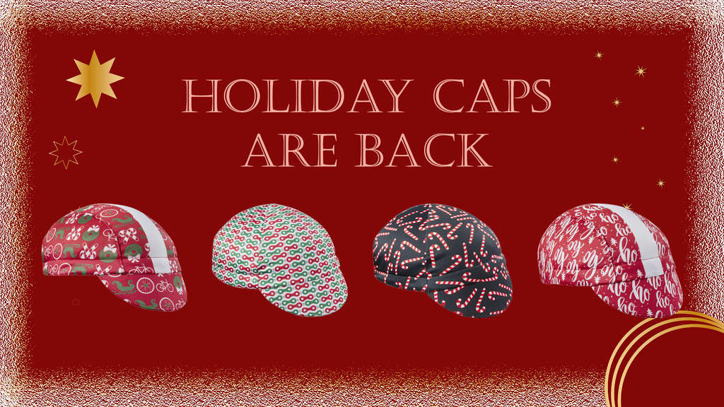 Homepage Banner.  Holiday Caps Are Back.  Selection of 4 holiday cap designs