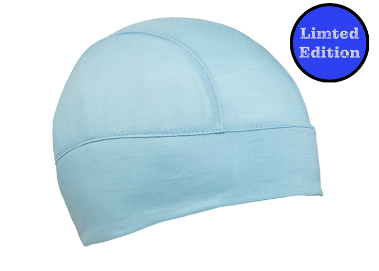 Glacier Blue Merino Wool Skull Cap