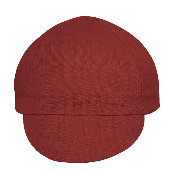 Maroon Linen 4-Panel Cap