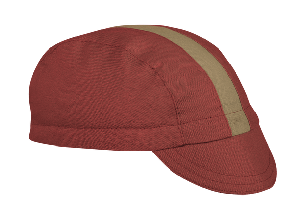 Maroon/Martini Linen 3-Panel Cap