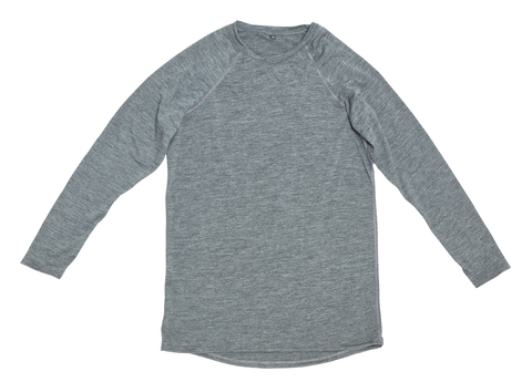 Heather Grey Merino Wool Long Sleeve Tee
