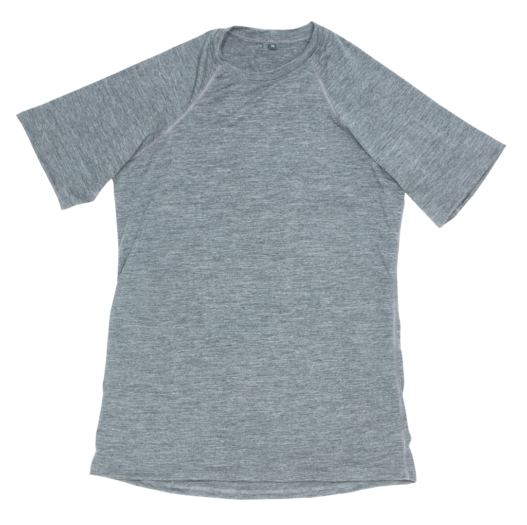 Heather Grey Merino Wool Short Sleeve Tee