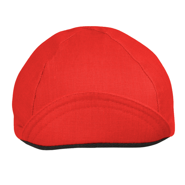 Red Linen 4-Panel Cap