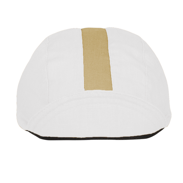 White/Peach Linen 3-Panel Cap