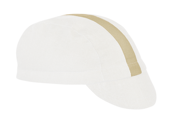 White/Peach Linen 3-Panel Cap