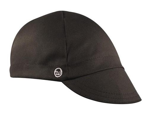 Black 4-Panel Cotton Cap.  Angled view.