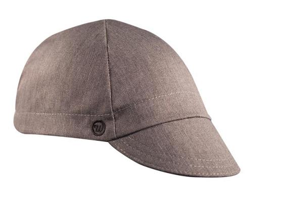 Heather Gray 4-Panel Cotton Cap. Angled view.