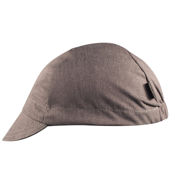 Heather Grey Cotton 4-Panel Cotton Cap.  Side view.