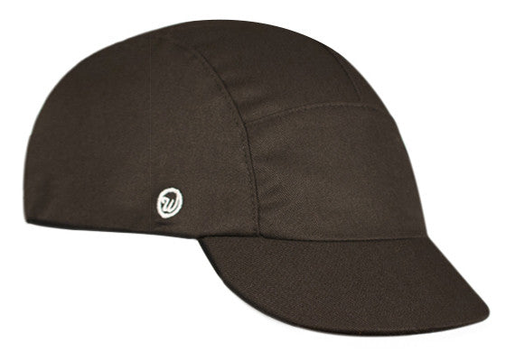 Velo/City Cap - Matte Black Cotton 5-Panel. Angled view.