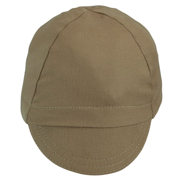 Khaki Cotton 4-Panel Cap.  Front view.