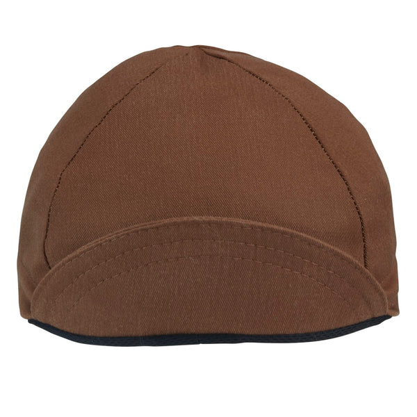 Nutmeg Cotton 4-Panel Cap. Brim up front view.