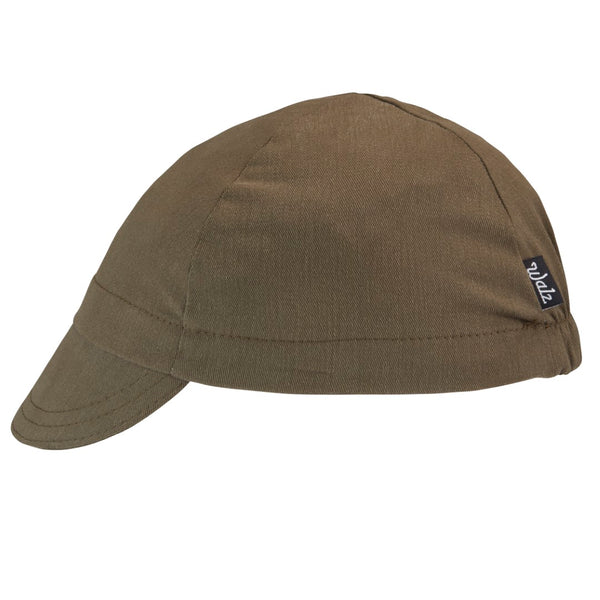 Olive Cotton 4-Panel Cotton Cap.  Side view.