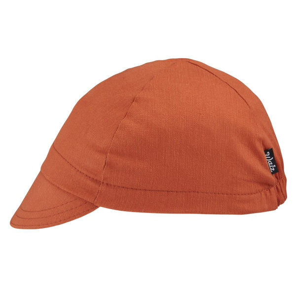 Burnt Orange Cotton 4-Panel Cap.  Side view.