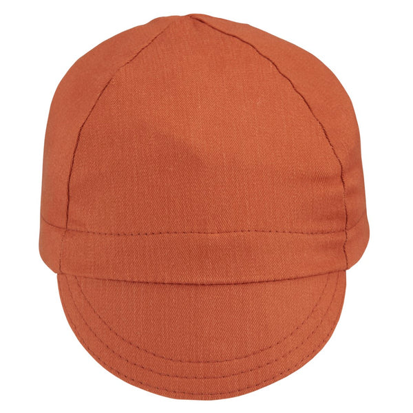 Burnt Orange Cotton 4-Panel Cap.  Front view.