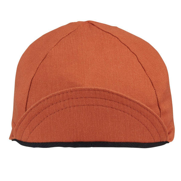 Burnt Orange Cotton 4-Panel Cap.  Bill up front view.