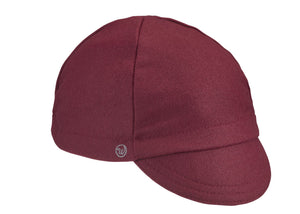 Maroon Wool 4-Panel Cap. Angled view.