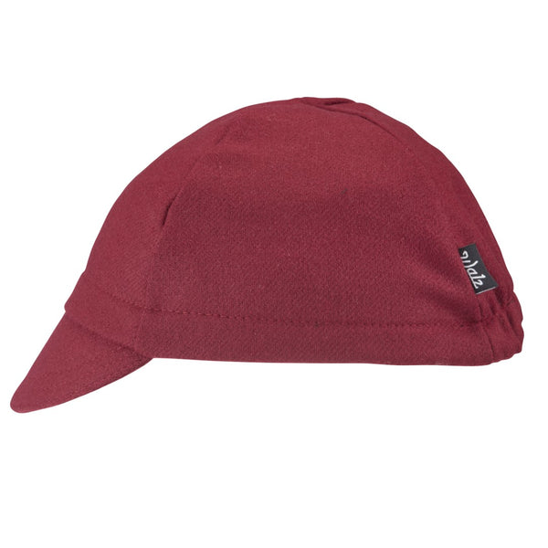 Maroon Wool 4-Panel Cap. Side view.