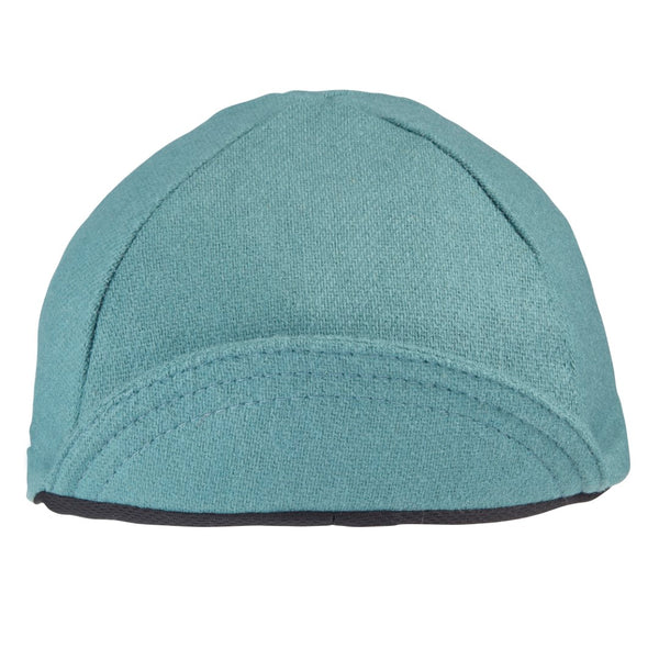 Jade Wool 4-Panel Cap.  Brim up front view.