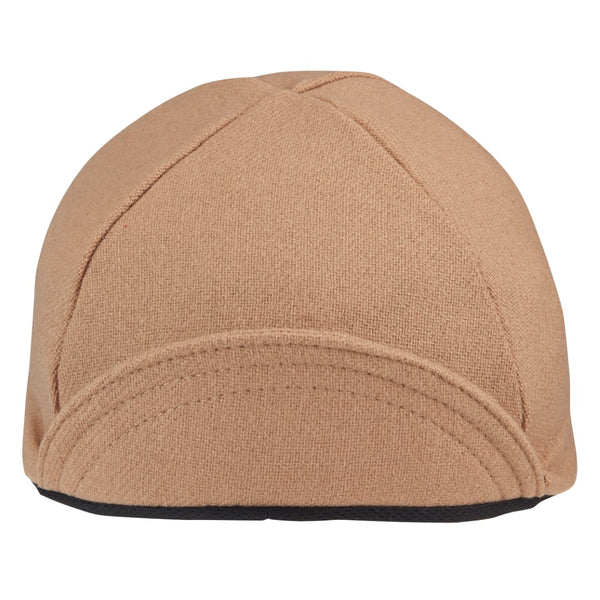 Camel Wool 4-Panel Cap.  Bill up front view.