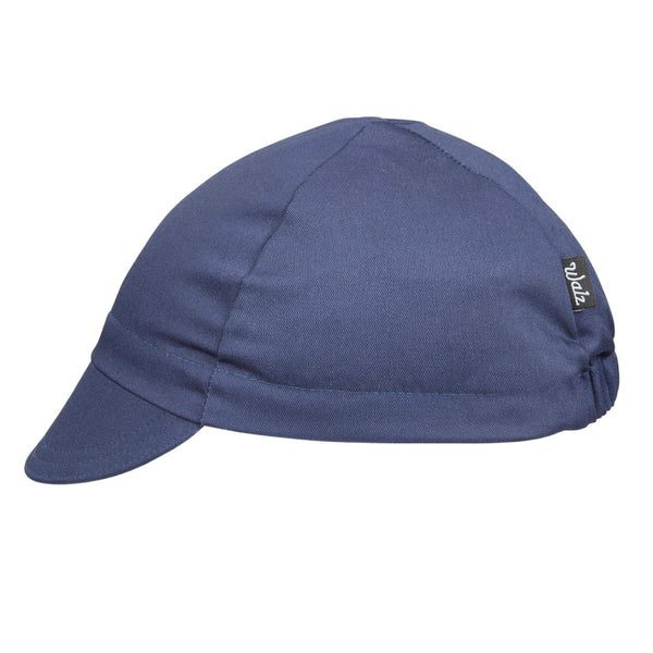 Navy Cotton 4-Panel Cap. Side view.