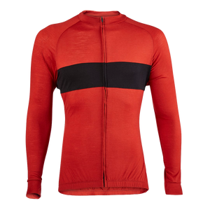 Flare Red Merino Wool Jersey - Long Sleeve