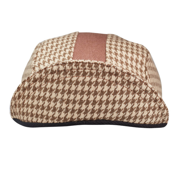 Tan Houndstooth Wool 3-Panel Wool 3-Panel Stripe