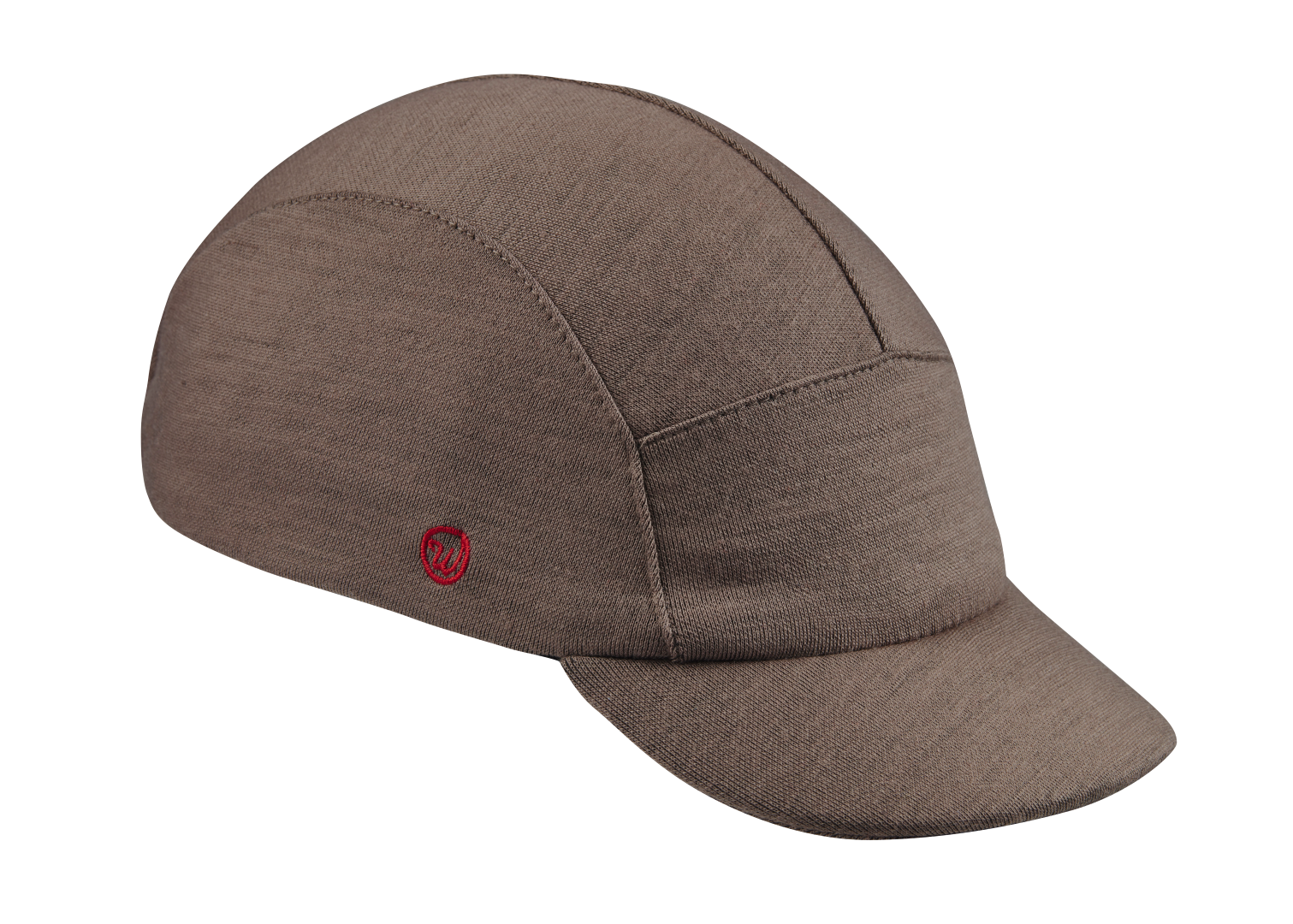 Velo/City Cap - Grey Merino Wool 5-Panel Cap.  Angled view.