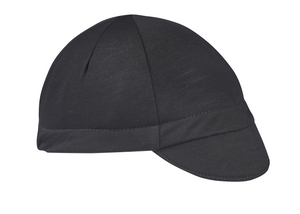 Black Merino Wool 4-Panel Cap.  Angled view.