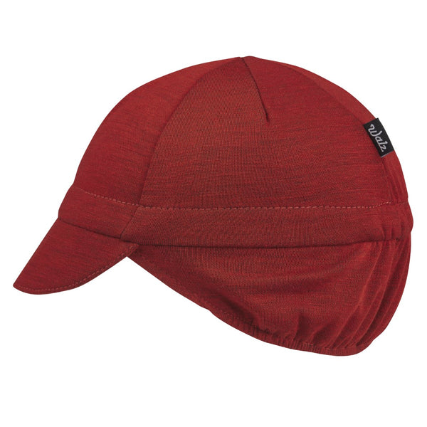 Red Houndstooth Wool 4-Panel Cap. Side view.