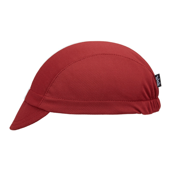 Maroon/Grey Stripe Technical 3-Panel Technical 3-Panel Cap.  Side View.