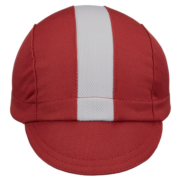 Maroon/Grey Stripe Technical 3-Panel Technical 3-Panel Cap.  Front View.