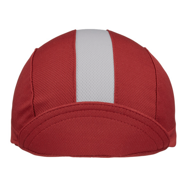 Maroon/Grey Stripe Technical 3-Panel Technical 3-Panel Cap.  Brim up front View.