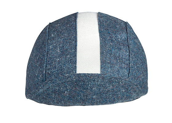 The Blue Cadet Wool 3-Panel Cap with White Stripe.  Brim up front view.