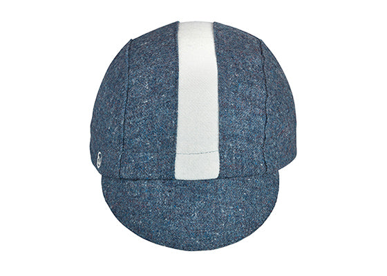 The Blue Cadet Wool 3-Panel Cap with White Stripe.  Front view.