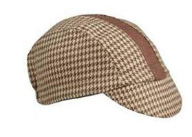 Tan Houndstooth Wool 3-Panel Wool 3-Panel Stripe