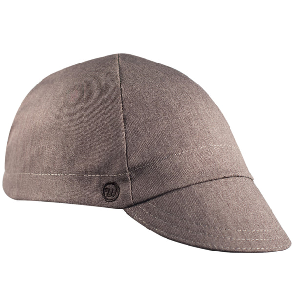 Heather Grey Cotton 4-Panel Cotton Cap.  Angled view.