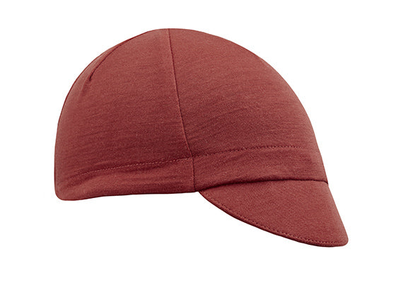 Flare Red Merino Wool 4-Panel Cap.  Angled view.