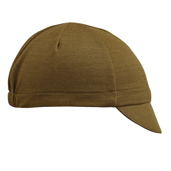 Army Olive Merino Wool Cap Wool 4-Panel.  Side View.