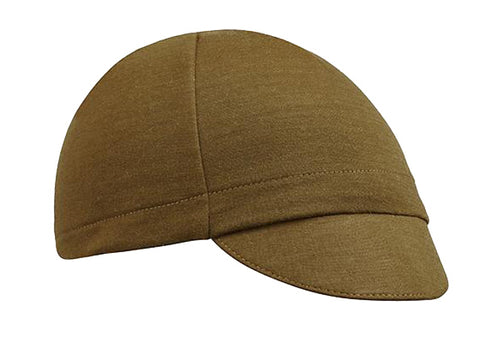 Army Olive Merino Wool Cap Wool 4-Panel.  Angled View.