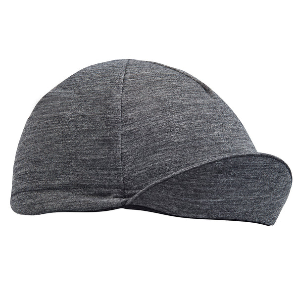 Gull Gray Merino Wool 4-Panel Cap. Angled view brim up.