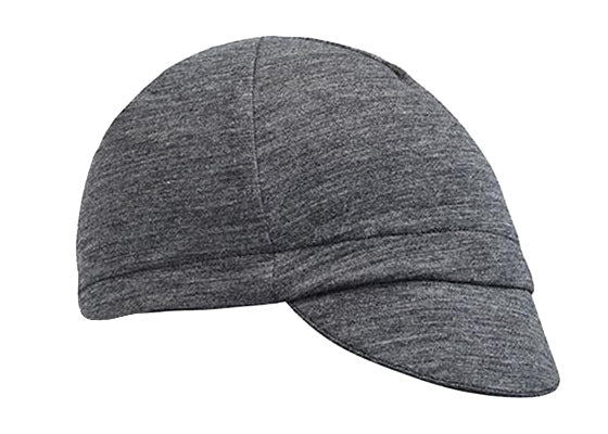 Gull Gray Merino Wool 4-Panel Cap. Angled view.